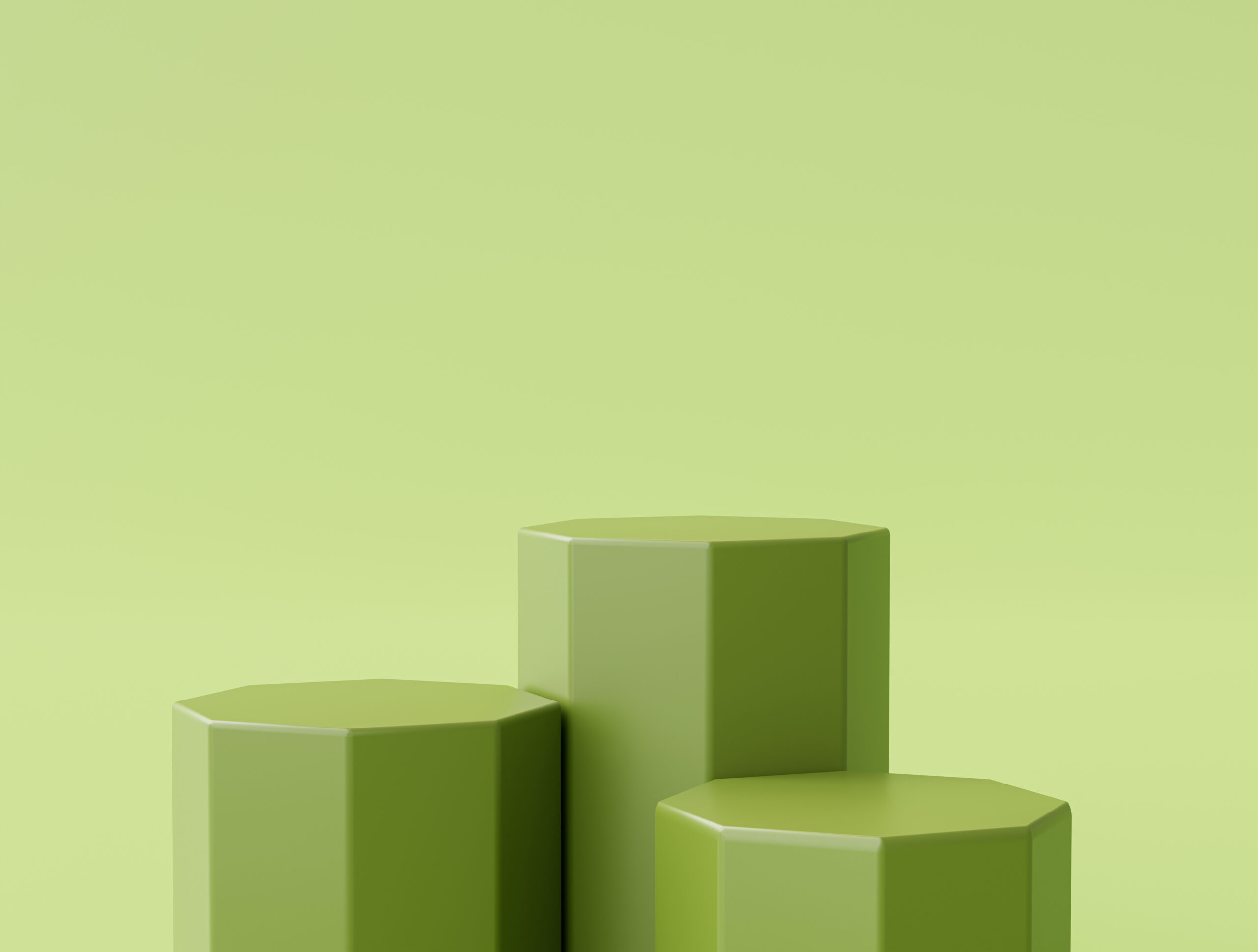 Minimal Green pedestal podium for product display stand empty sp